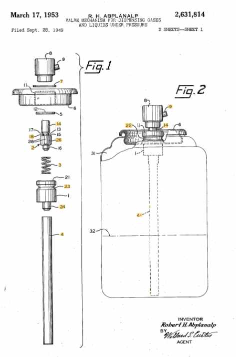 Abplanalp sprej patent US1800156
